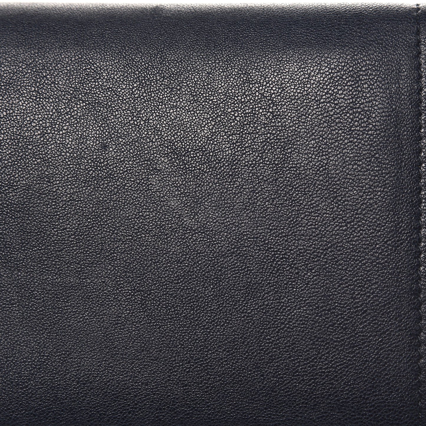 Calfskin Classic Y Document Case Clutch Navy Blue