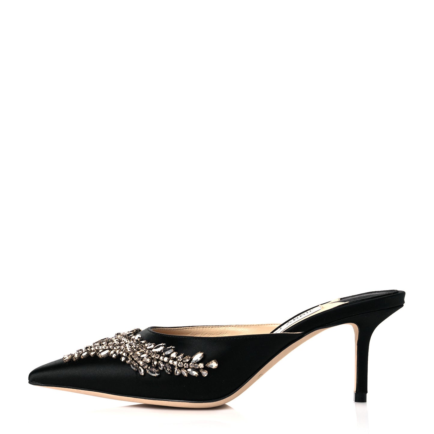 Satin Crystal Rav 65 Heels 37.5 Black