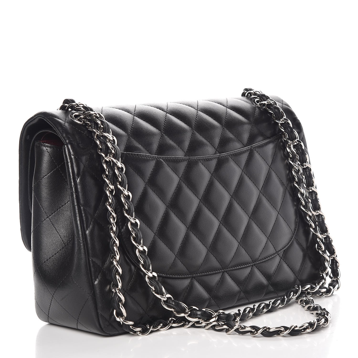 Chanel Lambskin Quilted Jumbo Double Flap Black 3 of 11