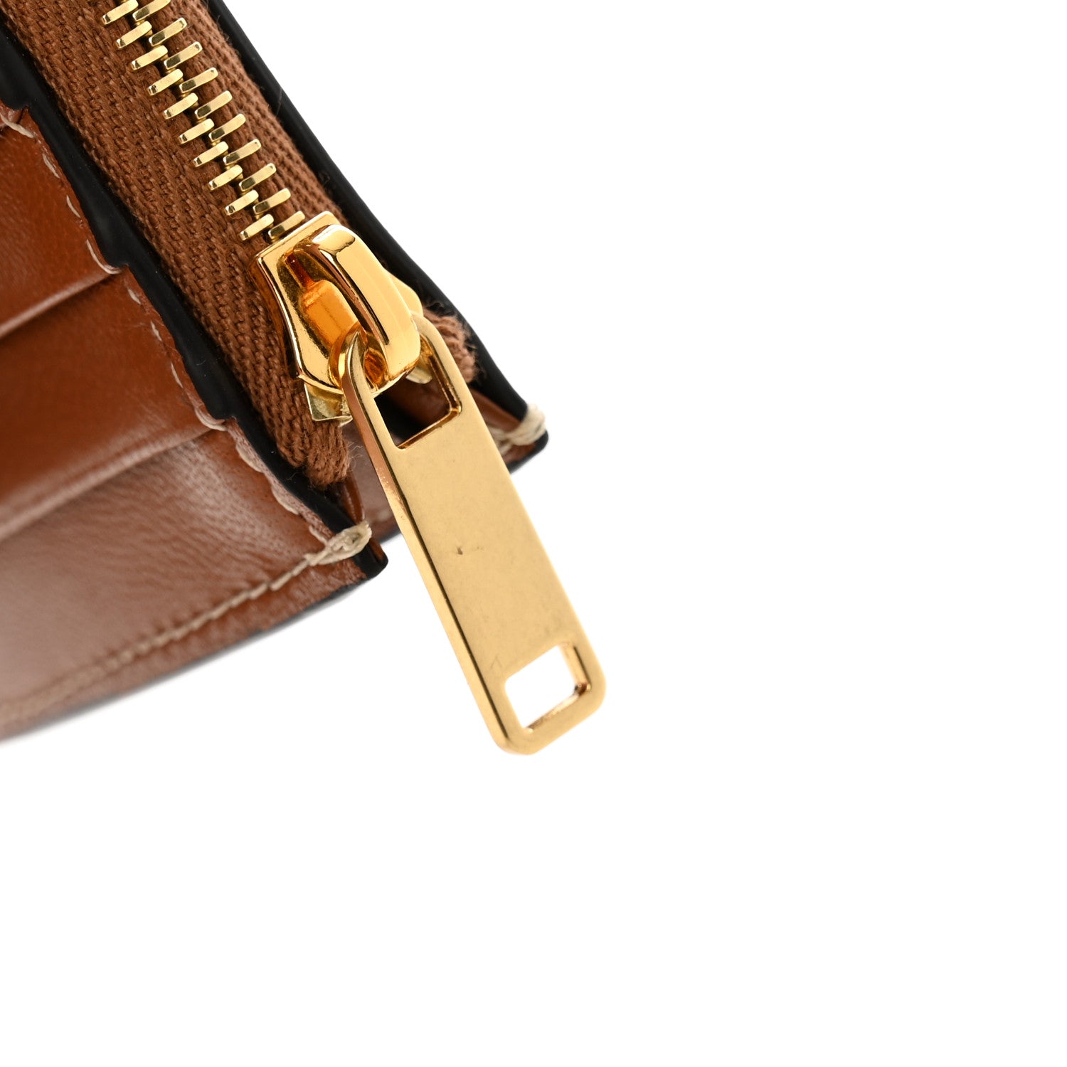 Celine Triomphe Calfskin Zipped Card Holder Tan 8 of 8