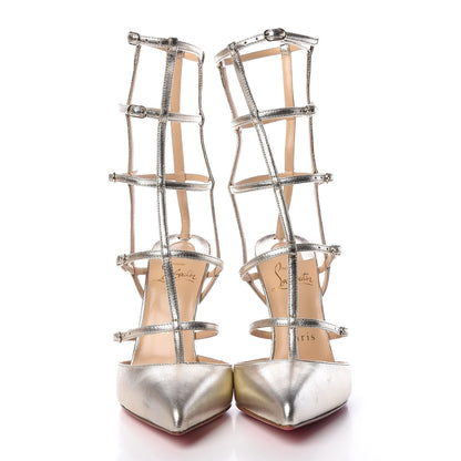 Christian Louboutin Metallic Nappa Kadreyana 100 Pumps 35.5 Sahara 2 of 8
