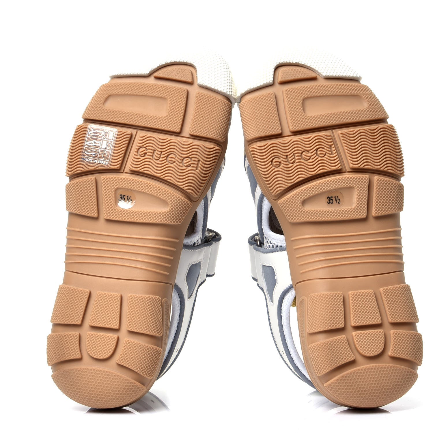 Gucci Mesh Fabric Tinsel Sport Sandals 35.5 White Silver 7 of 10