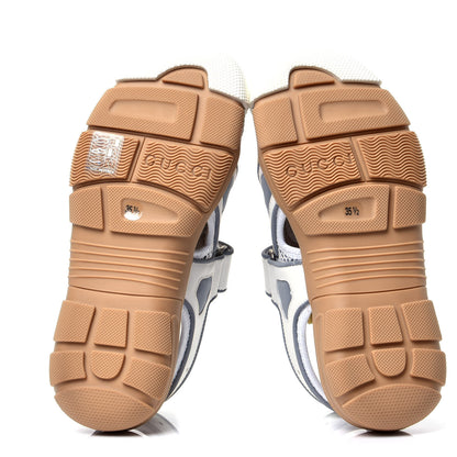 Gucci Mesh Fabric Tinsel Sport Sandals 35.5 White Silver 7 of 10