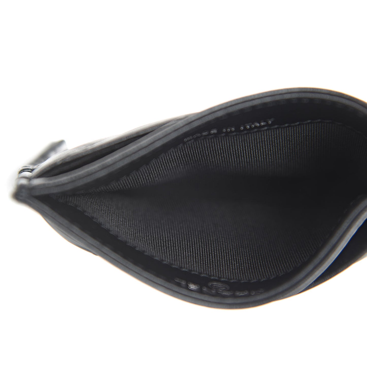 Aged Calfskin Chevron Quilted Gabrielle Card Holder Black
