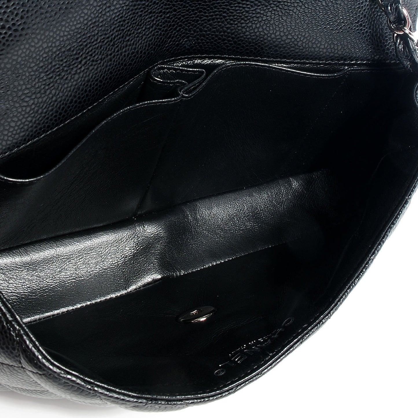Caviar East West Flap Bag Black