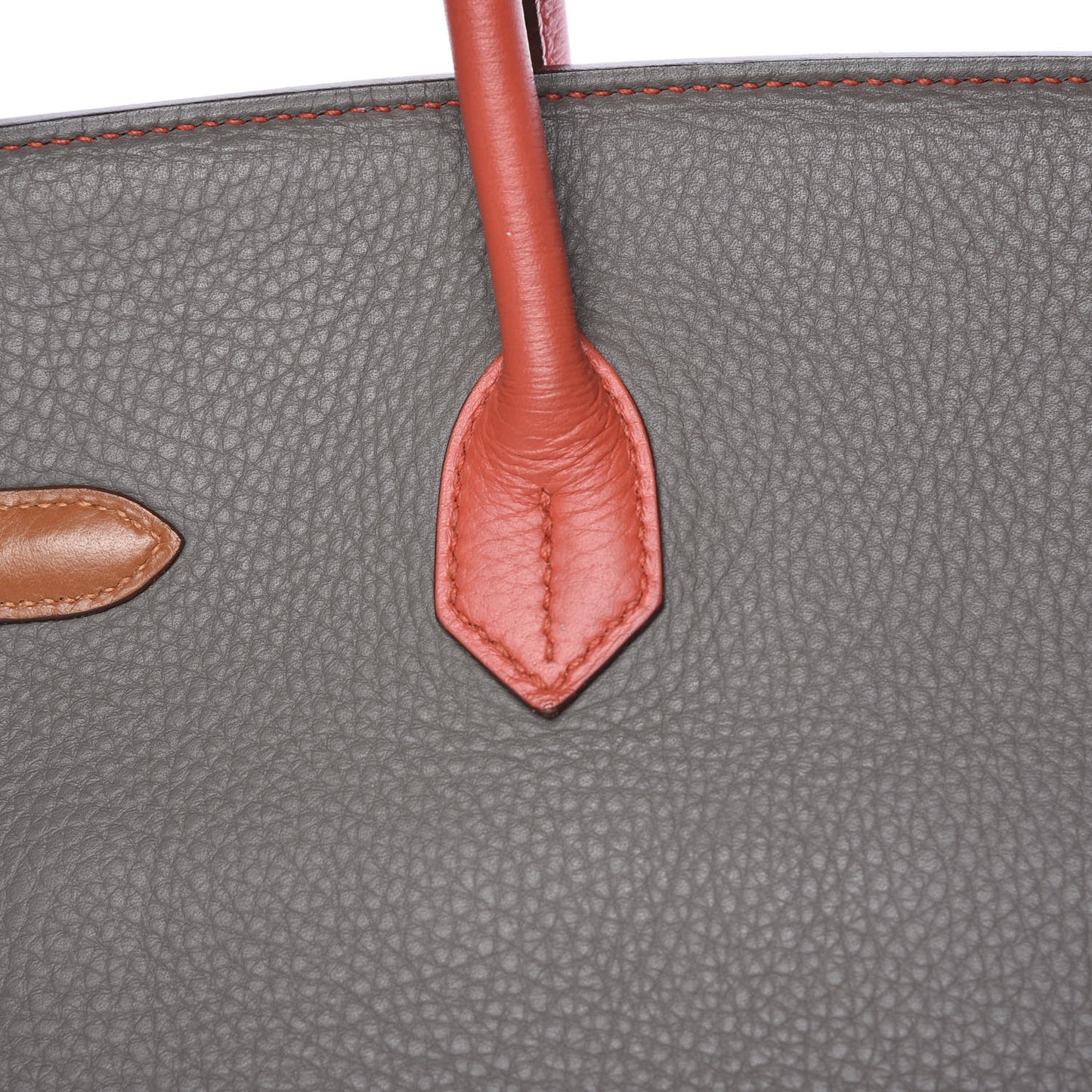 Taurillon Clemence Arlequin Birkin 35 Orange Sanguine Gold Bleu Lin Bleu Hydra Etain