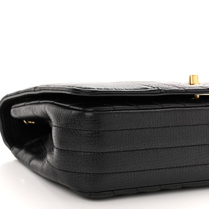 Chanel Grained Calfskin Chevron Quilted Medium Statement Flap Black 9 of 10