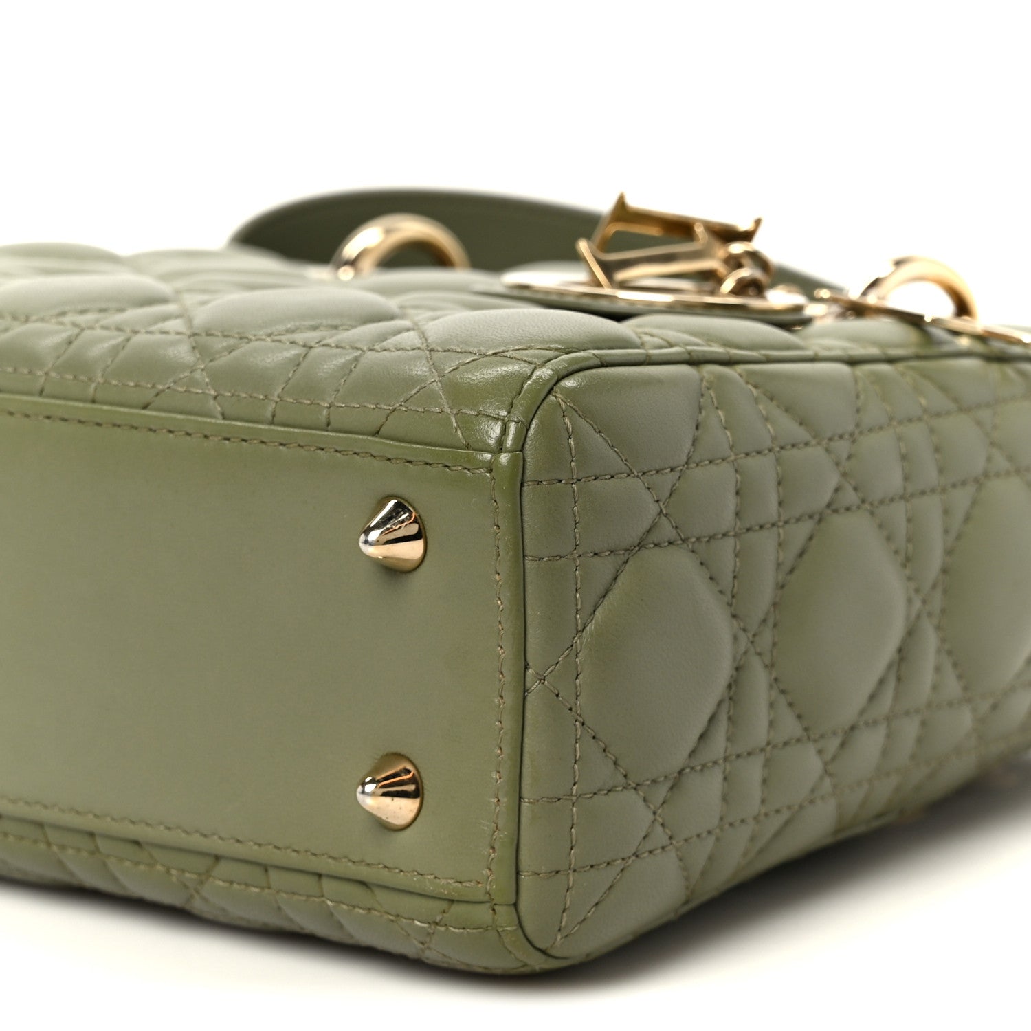 Christian Dior Lambskin Cannage Small My ABCDior Lady Dior Peyote Green 10 of 10