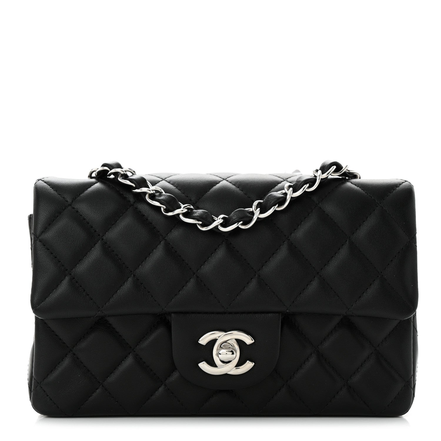 Chanel Lambskin Quilted Mini Rectangular Flap Black 1 of 10