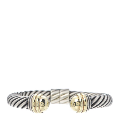 David Yurman Sterling Silver 14K Yellow Gold 10mm Cable Classics Bracelet 1 of 5