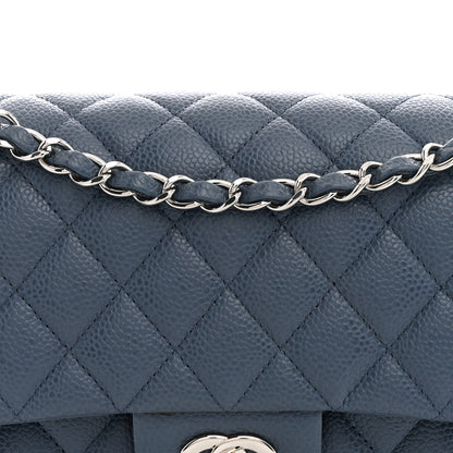 Chanel Caviar Quilted Medium Double Flap Blue 8 of 11
