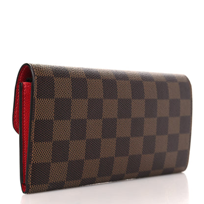 Louis Vuitton Damier Ebene Emilie Wallet Red 3 of 9