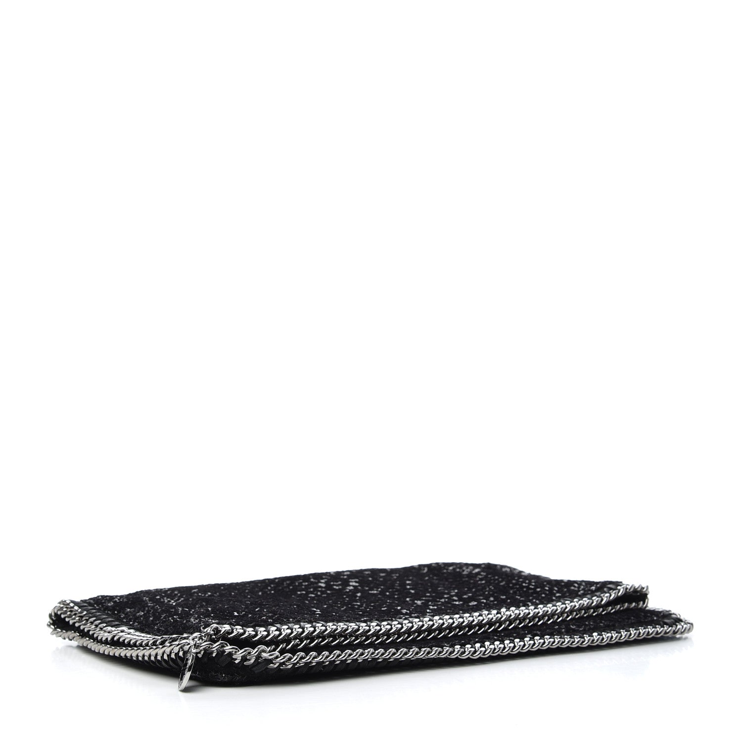 Stella McCartney Sequin Falabella Fold Over Clutch Black 4 of 6