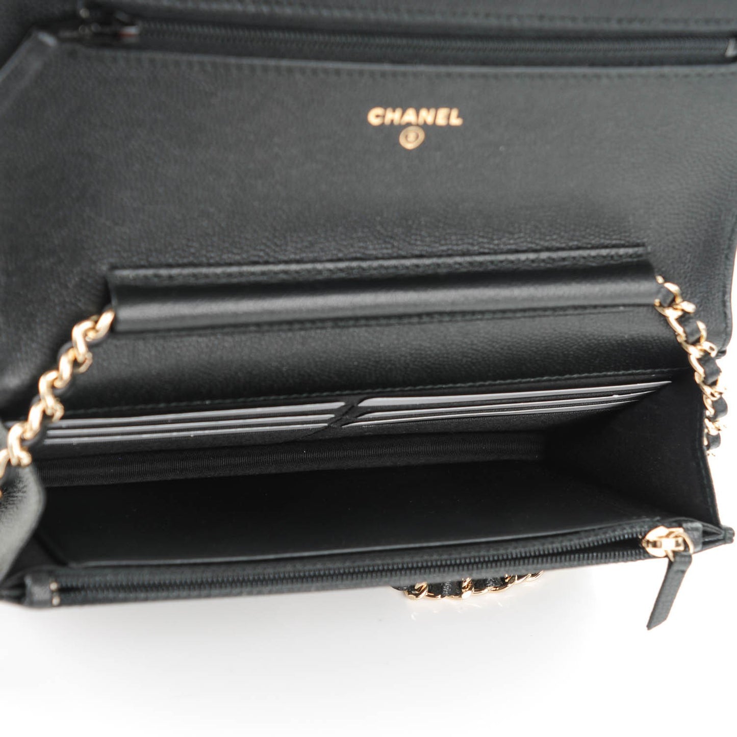 Caviar Quilted Boy Wallet On Chain WOC Black