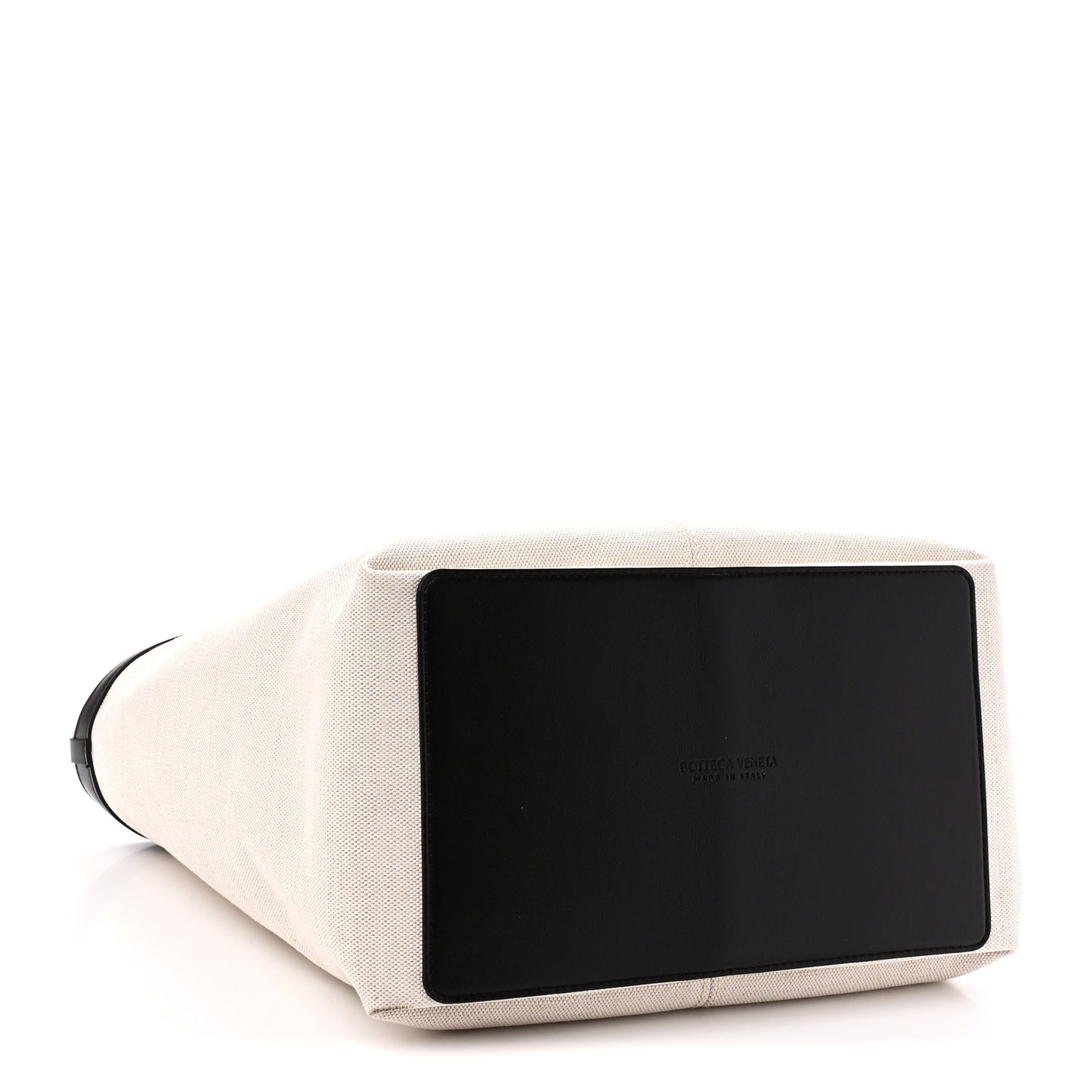 Canvas Mix Nappa Intrecciato Medium Flip Flap Tote Natural Fondant