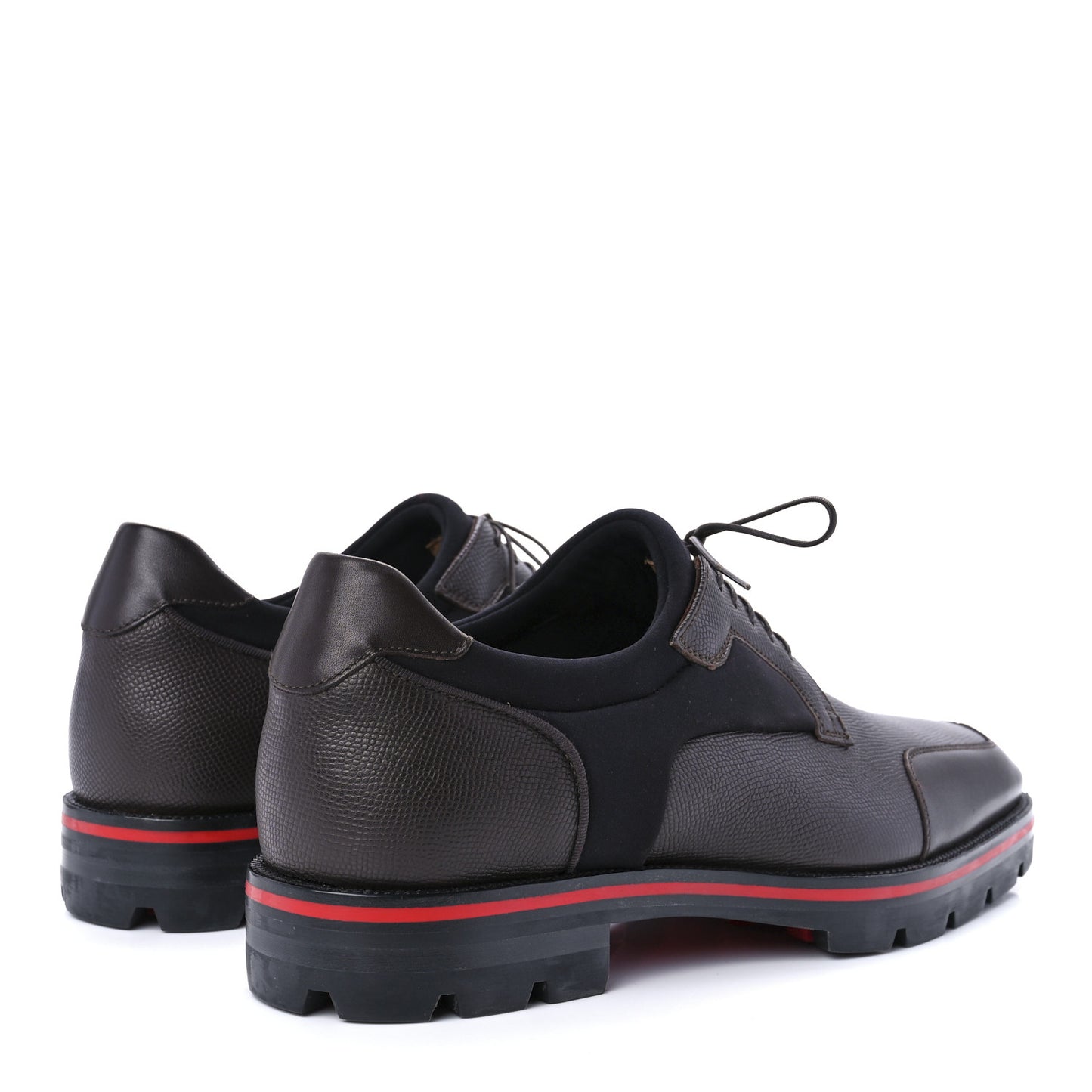 Smooth Textured Calfskin Neoprene Mika Sky Mens Flats 40 Brown