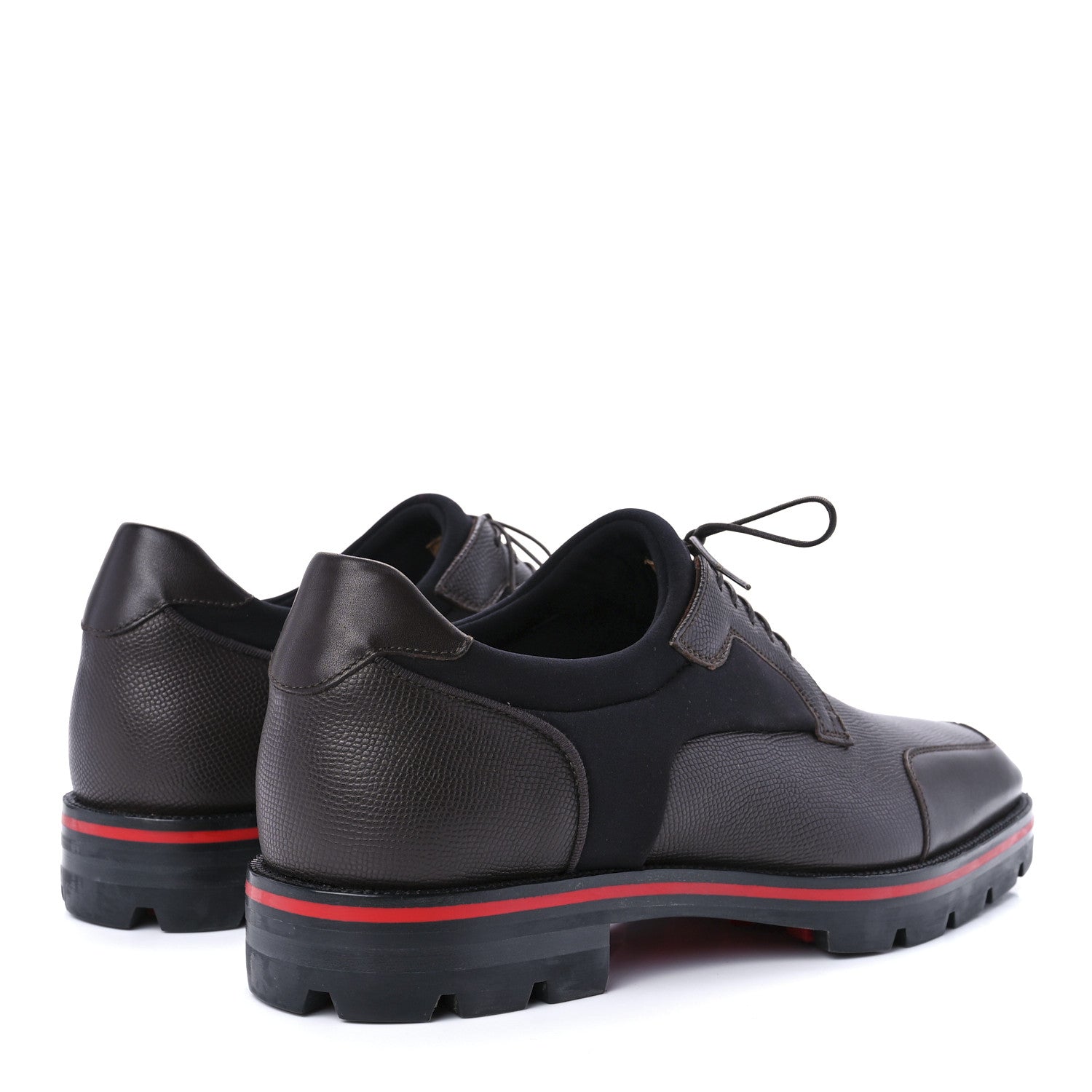 Christian Louboutin Smooth Textured Calfskin Neoprene Mika Sky Mens Flats 40 Brown 4 of 8