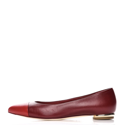 Chanel Lambskin Cap Toe Flats 40 Red 1 of 13