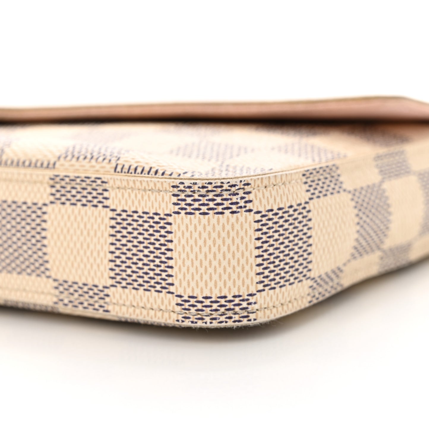 Damier Azur Pochette Felicie Chain Wallet Rose Ballerine