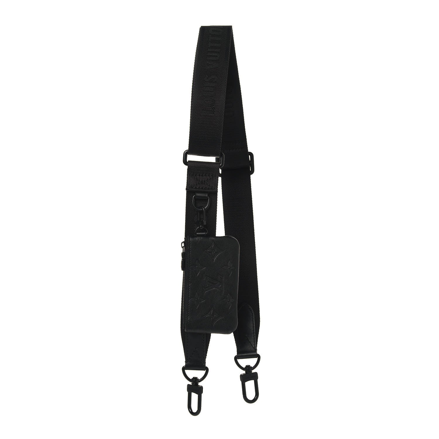 Louis Vuitton Nylon Calfskin Monogram Shadow Duo Messenger Shoulder Strap Black 3 of 5