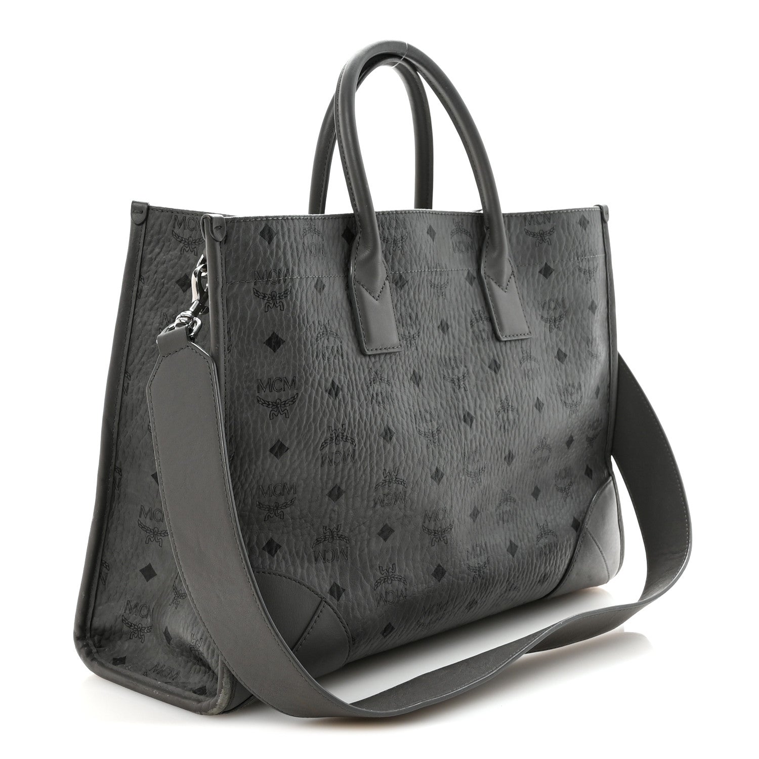 MCM Visetos Large Munchen Tote Grey 4 of 10
