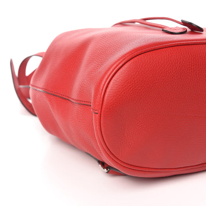 Gucci Pebbled Calfskin Small Soho Drawstring Backpack Tabasco Red 8 of 9