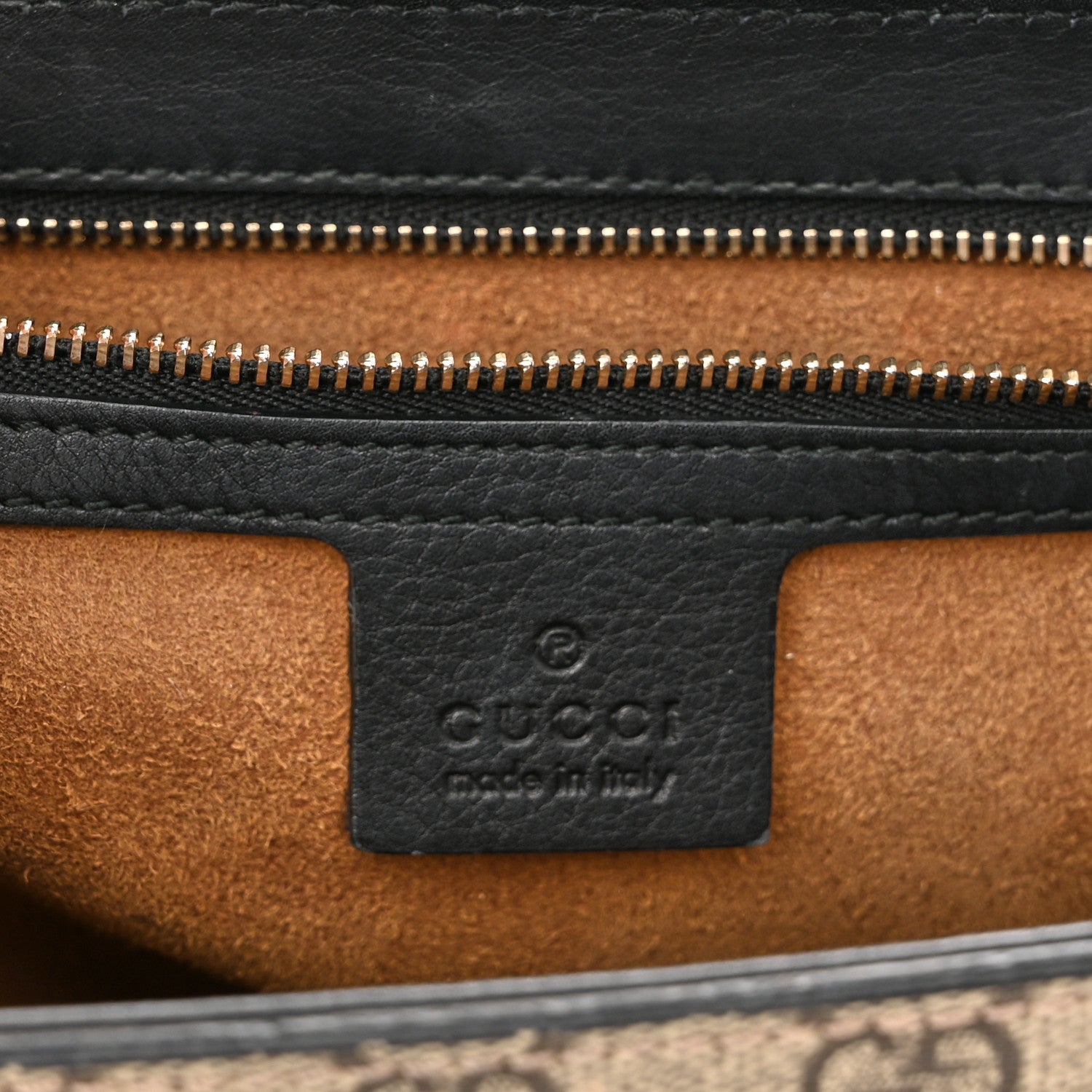Gucci GG Supreme Monogram Calfskin Medium Padlock Shoulder Bag Beige Black Cuir 6 of 13