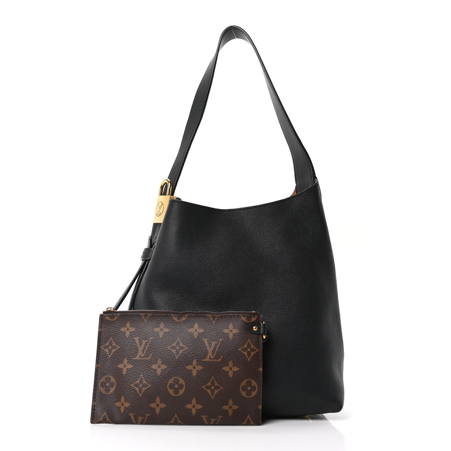Louis Vuitton Grained Calfskin Low Key Hobo PM Black 3 of 10