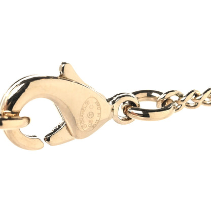 Chanel Pearl Crystal CC Deer Long Necklace Gold Green 4 of 5