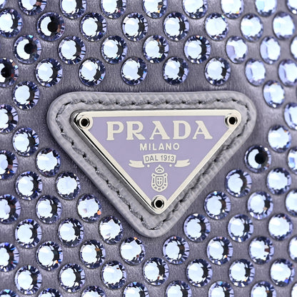 Prada Satin Crystal Mini Re-Edition 2000 Bag Glicine 11 of 12
