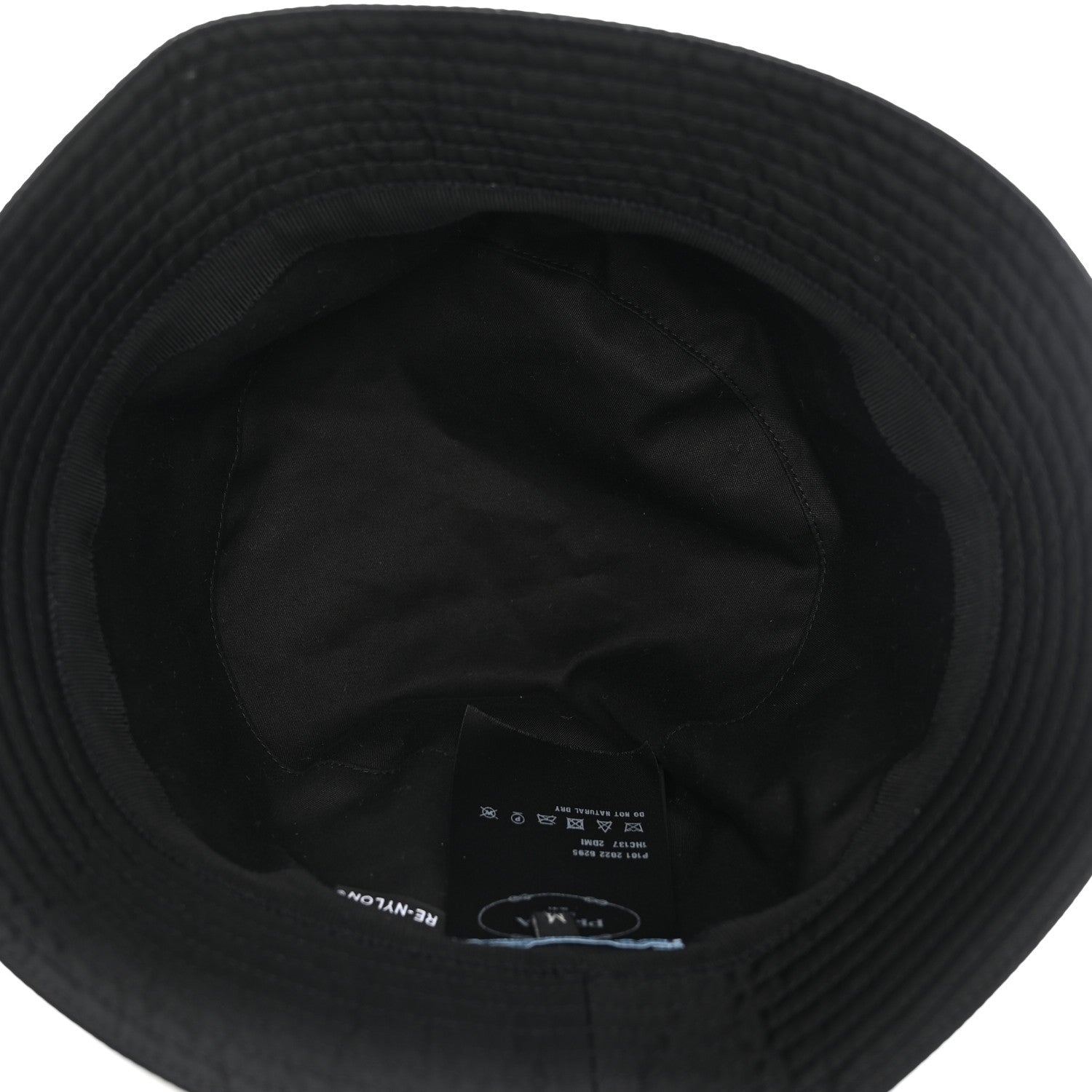 Prada Re-Nylon Metal Triangle Logo Womens Bucket Hat M Black 6 of 10