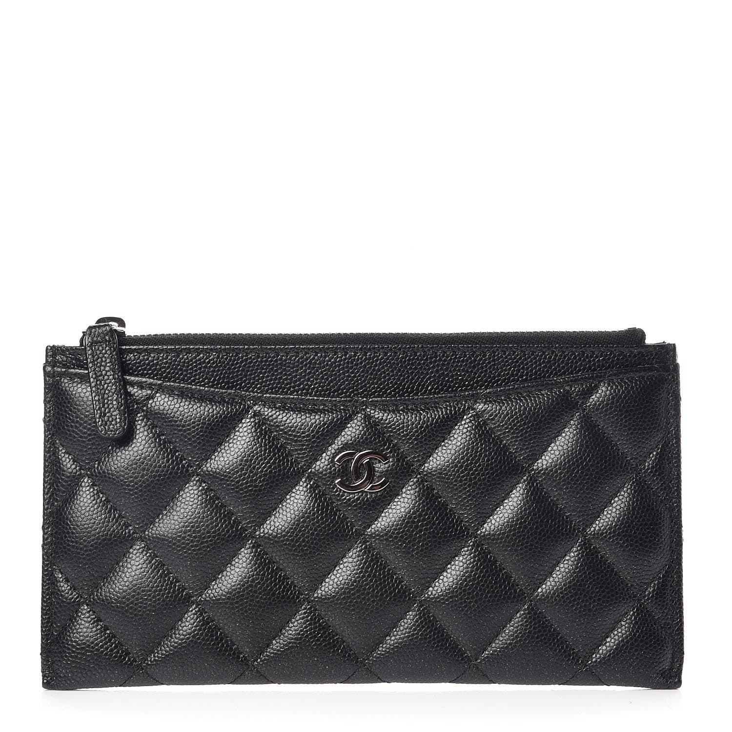 Chanel Iridescent Caviar Quilted Classic Zip Pouch Black 1 of 7