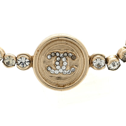 Chanel Crystal CC Chain Short Necklace Gold 4 of 6