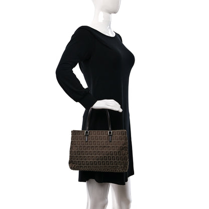 Fendi Zucchino Vitello Shoulder Tote Tobacco 2 of 8