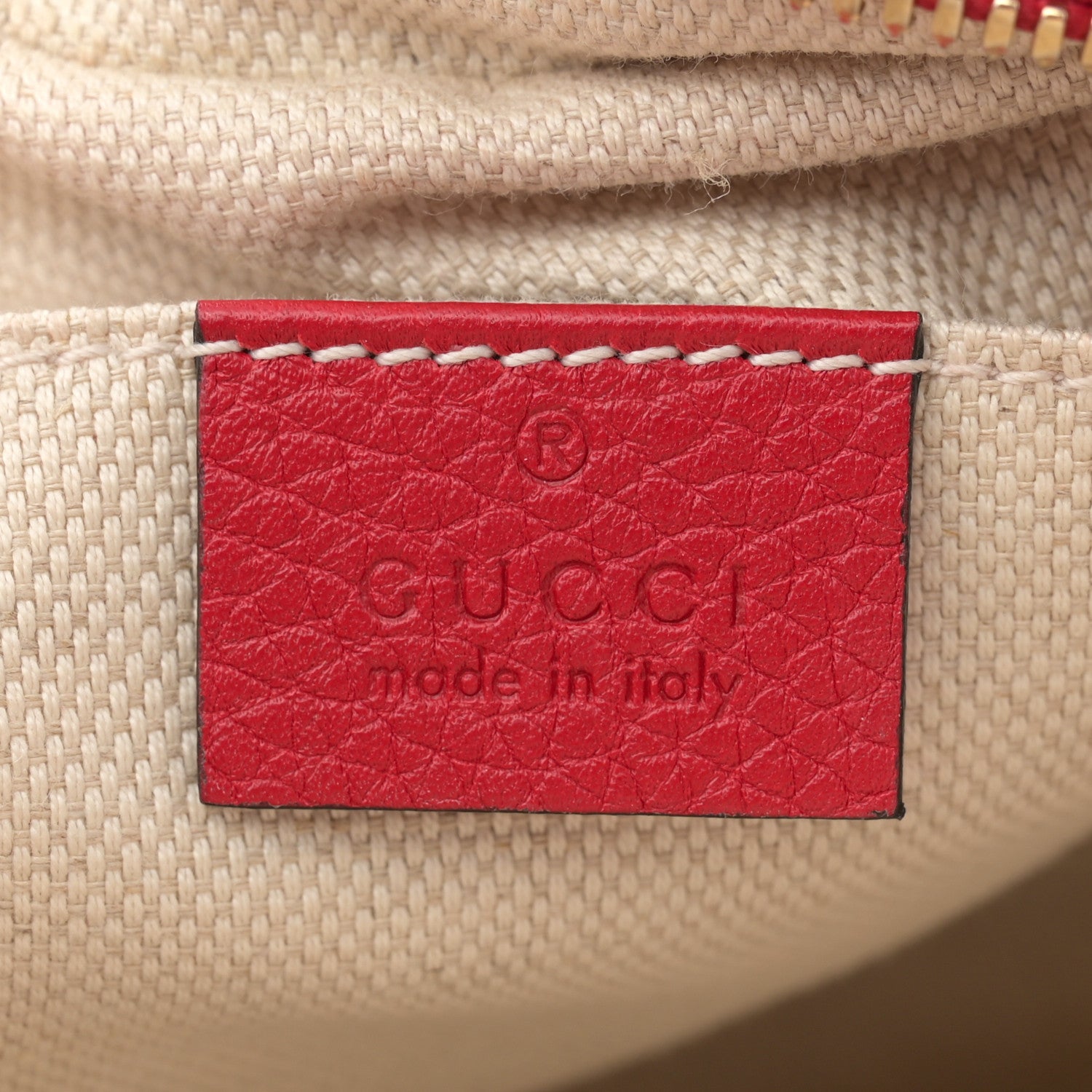 Gucci Pebbled Calfskin Small Soho Disco Bag Tabasco Red 6 of 13