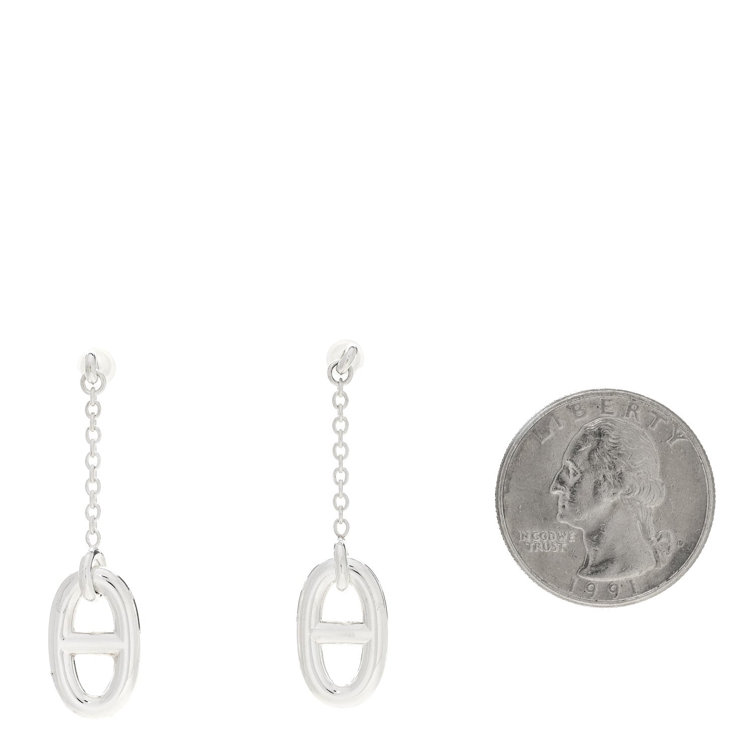 Hermes Sterling Silver Farandole Drop Earrings 2 of 5