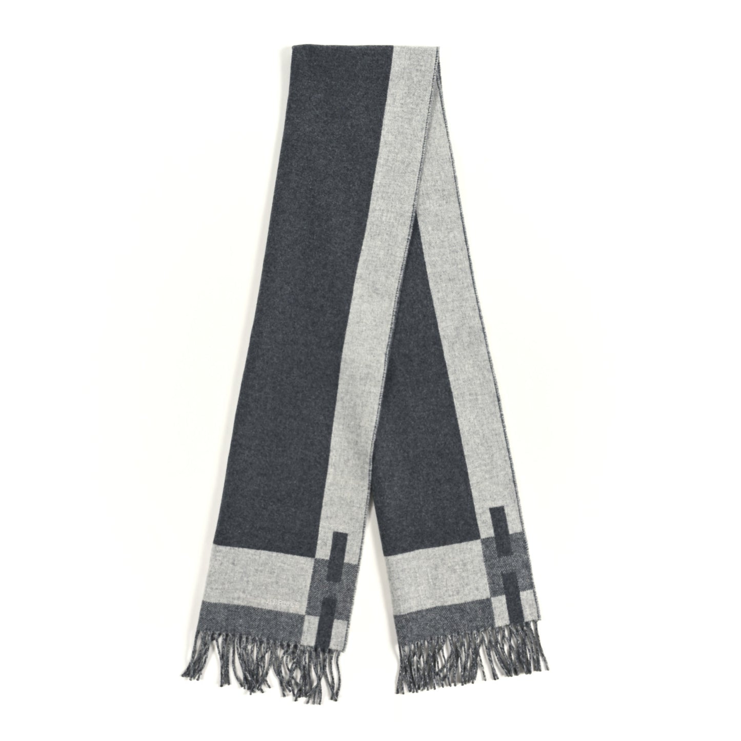 Cashmere H Passant Muffler Flanelle  Gris Clair Chine