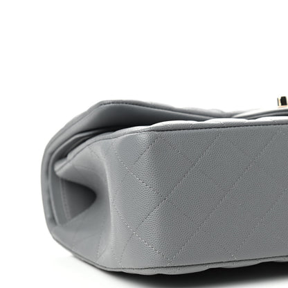 Chanel Caviar Quilted Jumbo Double Flap Grey 8 of 11