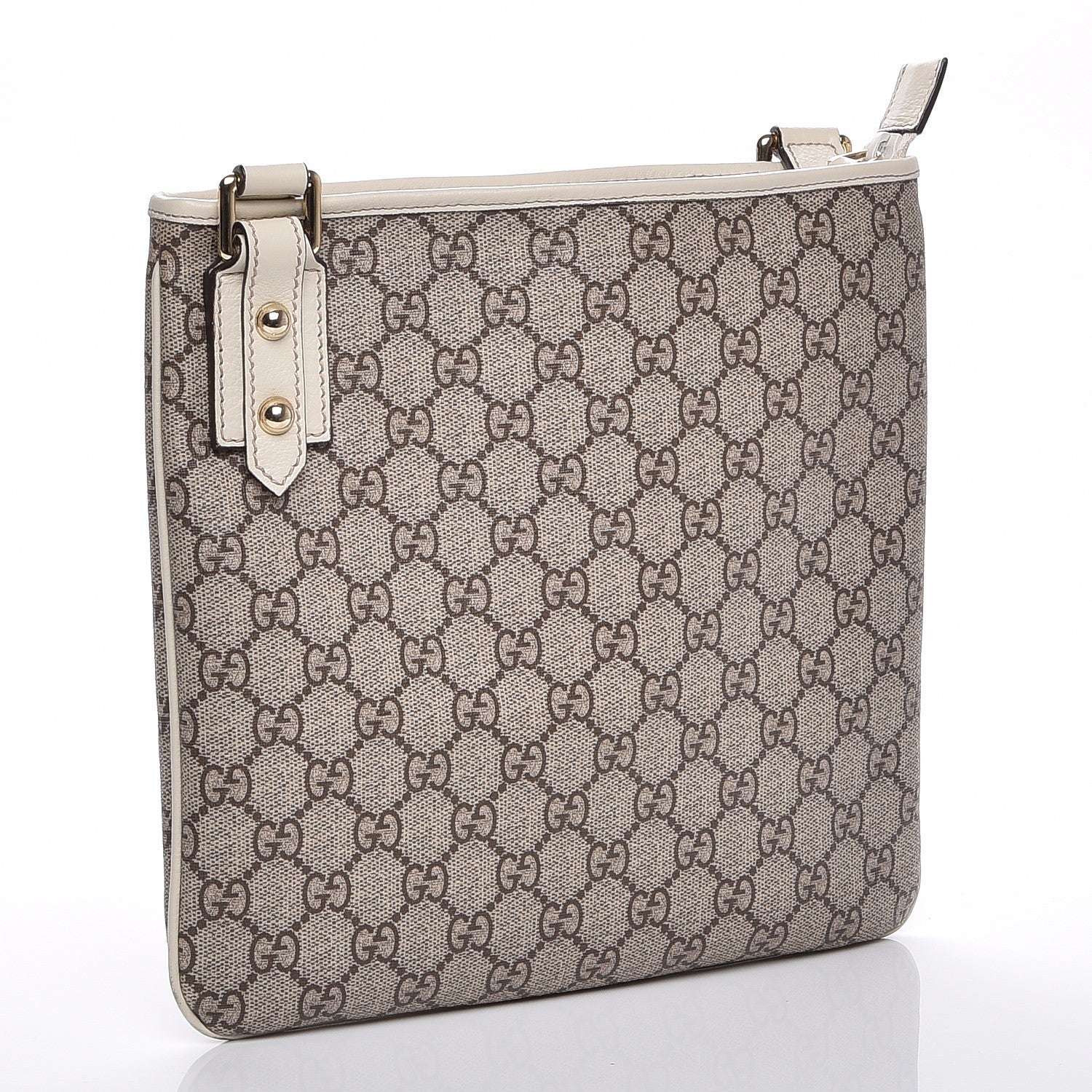 Gucci GG Plus Monogram Flat Messenger Bag Beige Off White 3 of 7