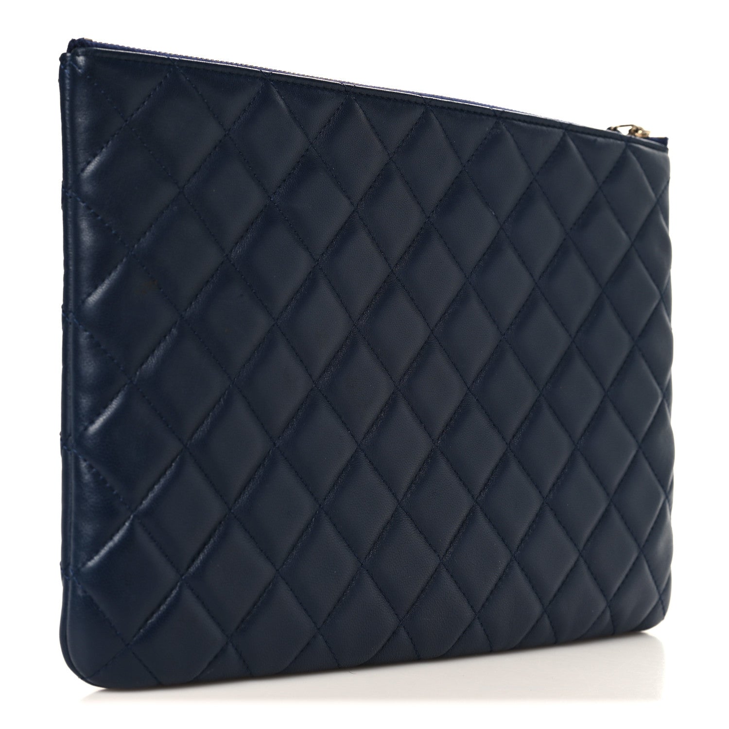 Chanel Lambskin Quilted Medium Casino Beauty CC Cosmetic Case Navy 3 of 9