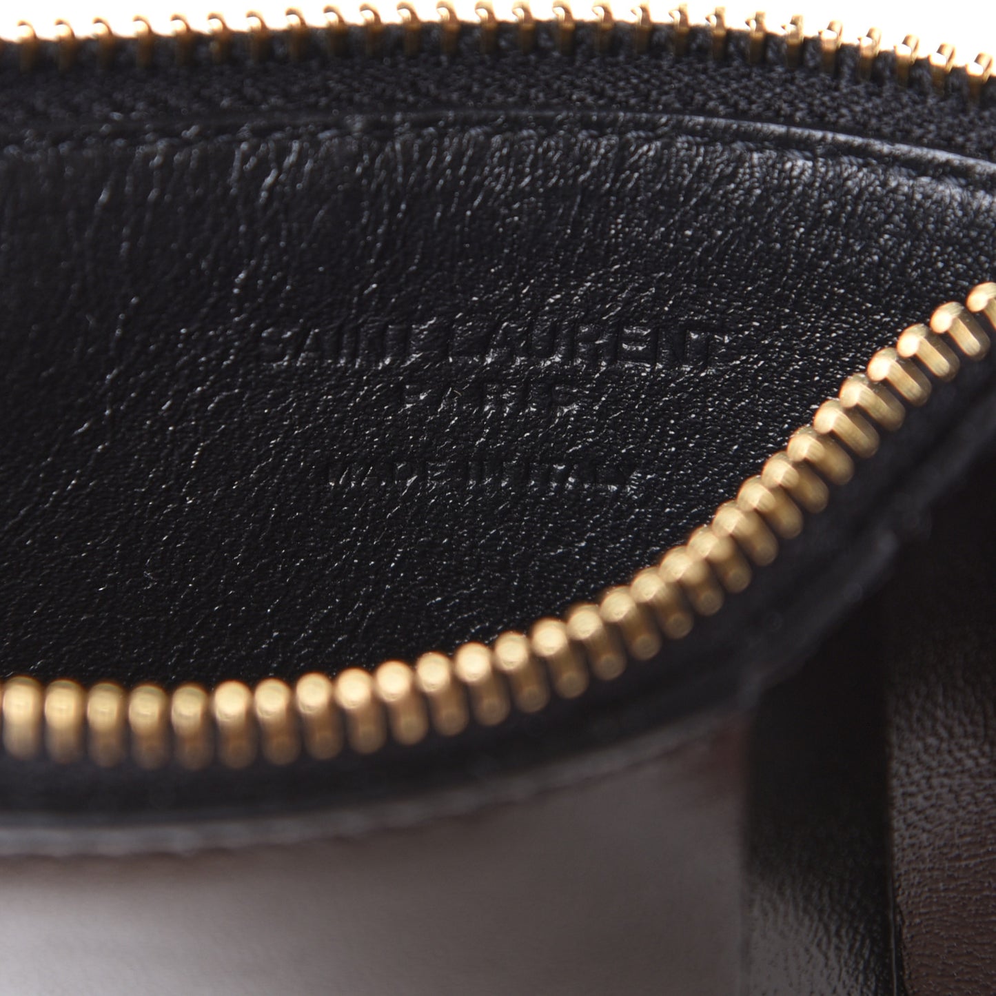 Calfskin 5 Fragments Zip Pouch Card Holder Black