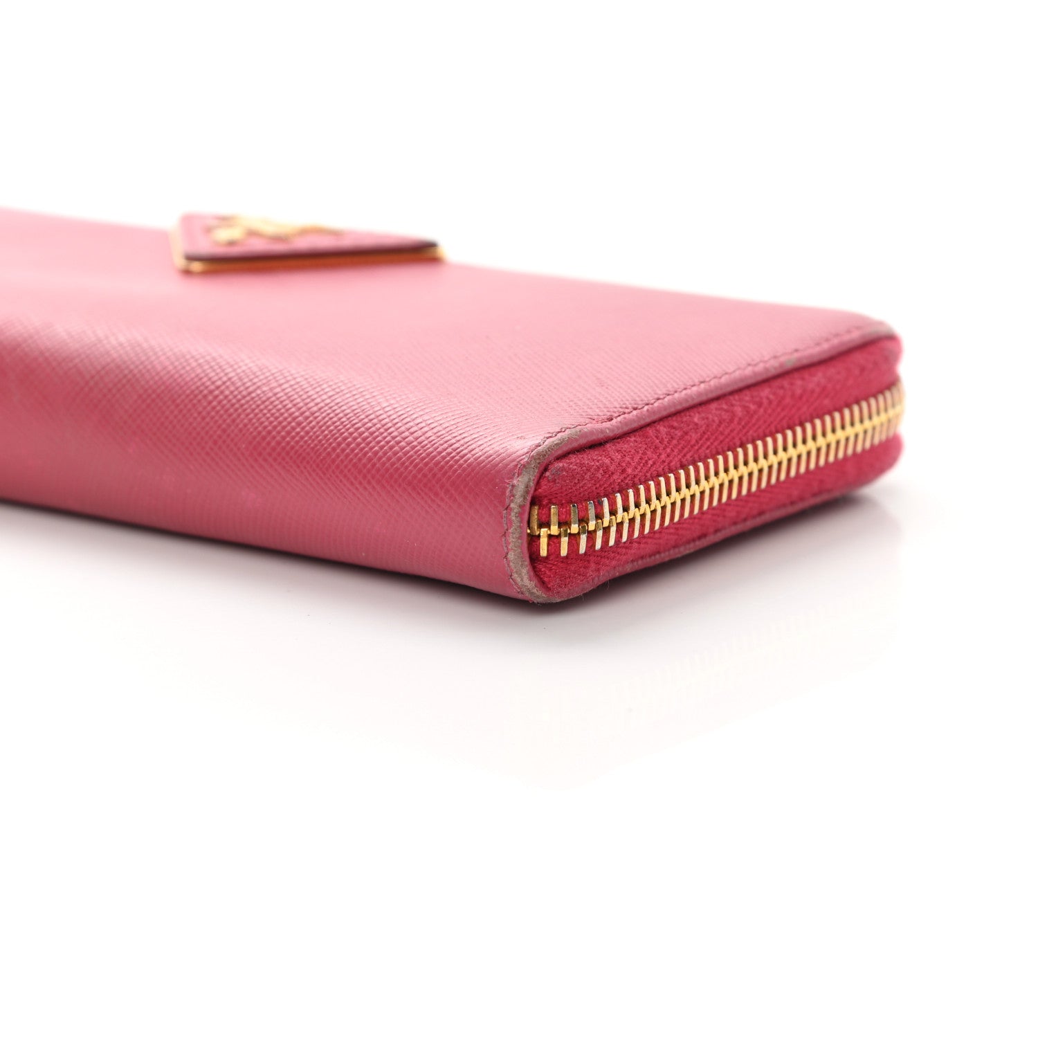 Prada Saffiano Half Zip Wallet Ibisco 12 of 16