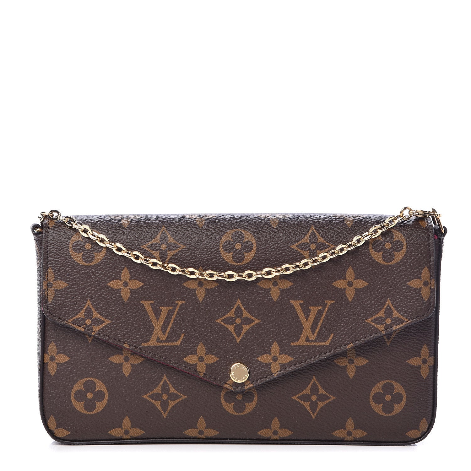 Louis Vuitton Monogram Pochette Felicie Chain Wallet Fuchsia 1 of 11