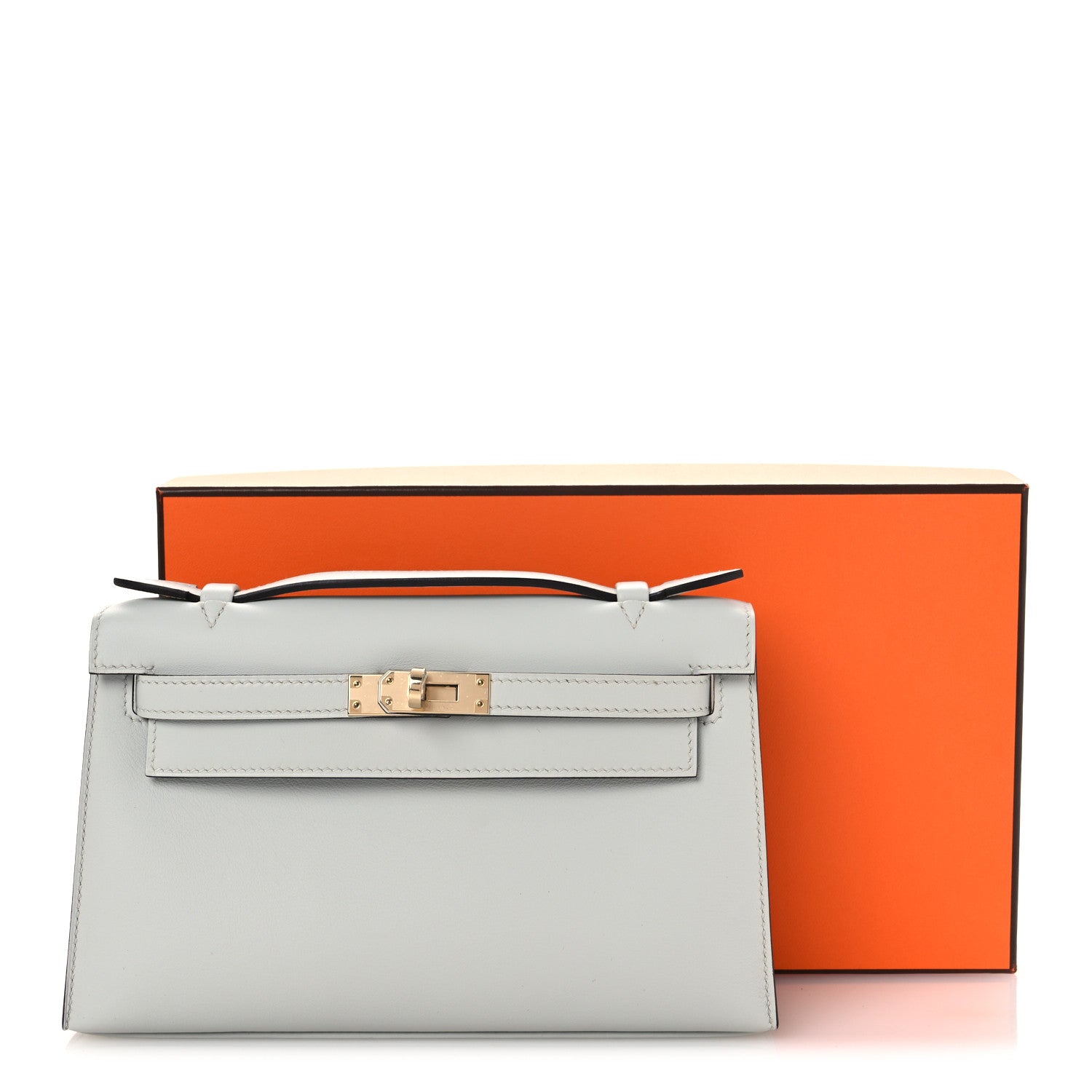 Hermes Swift Kelly Pochette Clutch Gris Platine 13 of 13