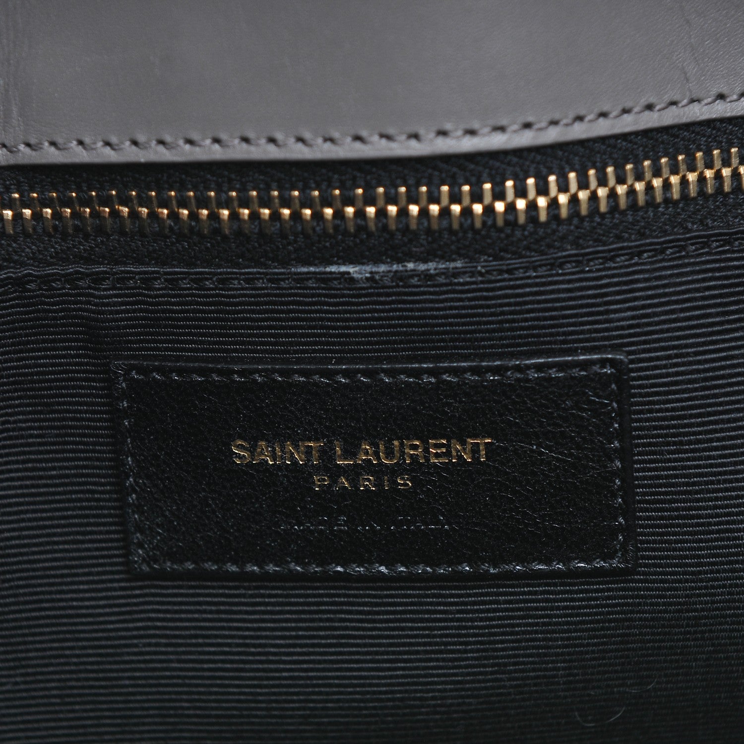 Saint Laurent Smooth Calfskin Matelasse Chevron Large Monogram Shopping Bag Grey 6 of 6