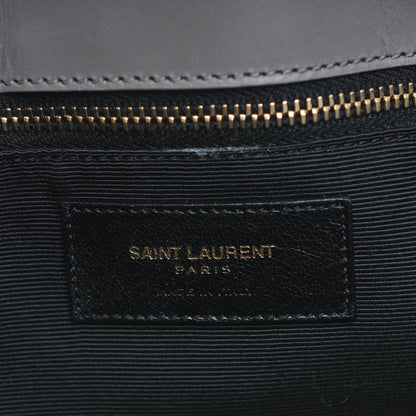 Saint Laurent Smooth Calfskin Matelasse Chevron Large Monogram Shopping Bag Grey 6 of 6