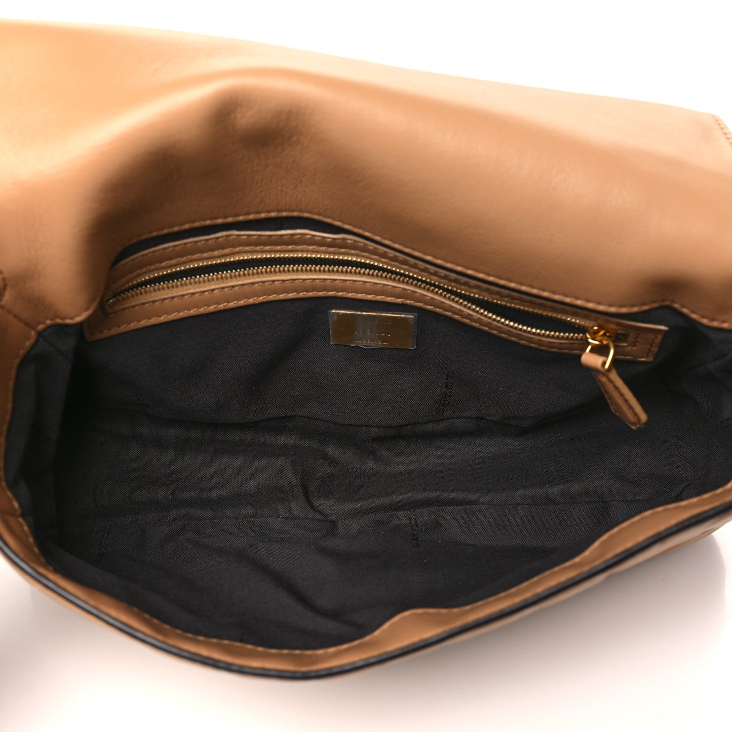 Nappa FF 1974 Embossed Baguette Miele Scuro