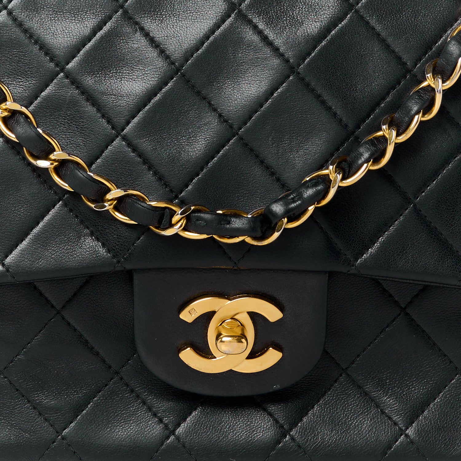 Chanel Lambskin Quilted Medium Double Flap Black 10 of 12