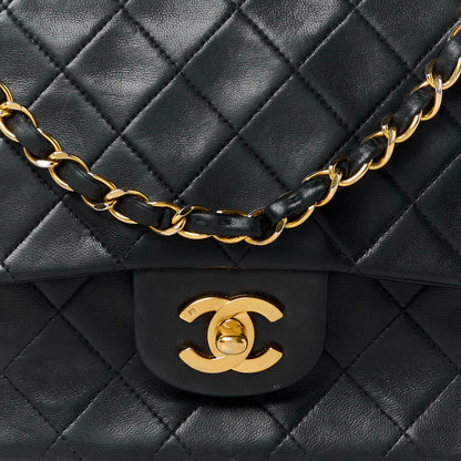 Chanel Lambskin Quilted Medium Double Flap Black 10 of 12