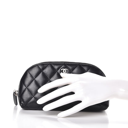 Chanel Lambskin Quilted Cosmetic Case Black 2 of 8